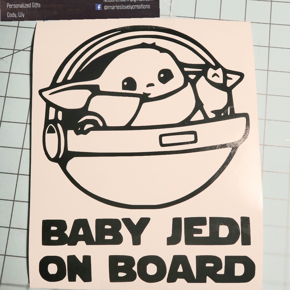 Baby Yoda. Baby Jedi On Board Decal